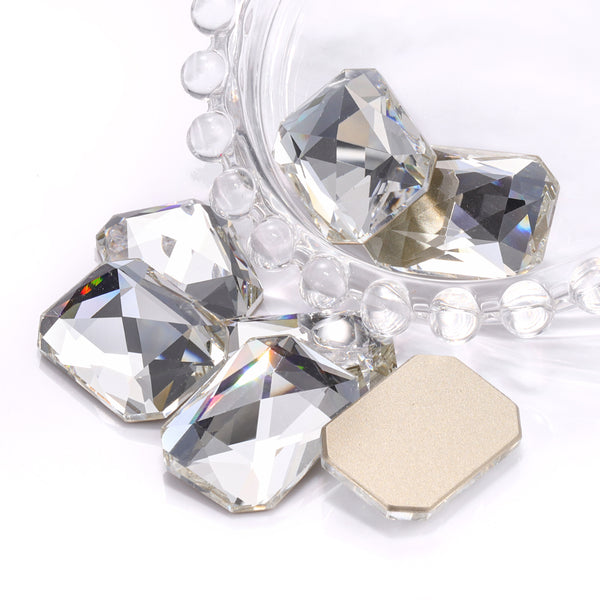 Crystal Octagon Shape High Quality Glass Beveled Flat Back Rhinestones WholesaleRhinestone