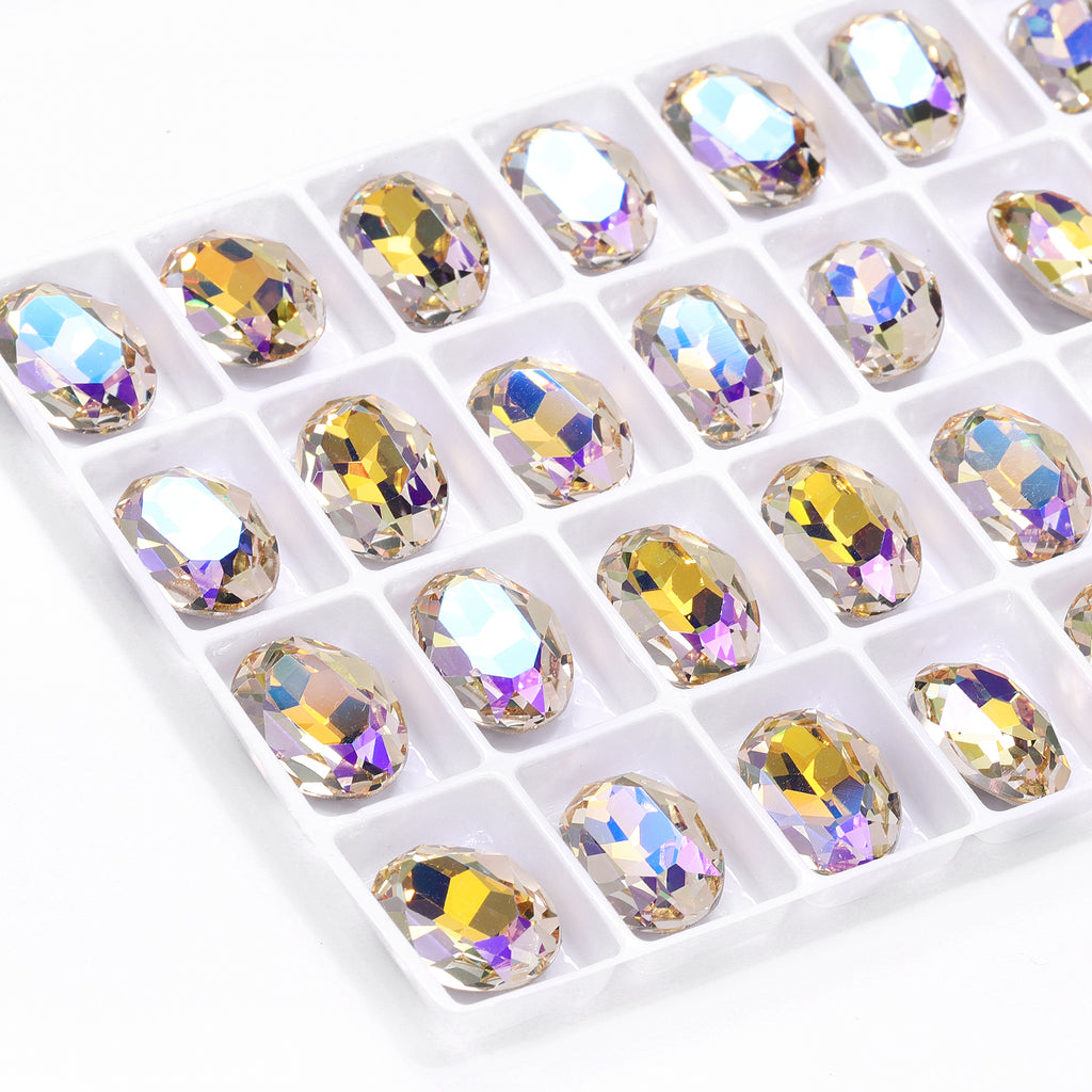 Paradise Shine Oval Shape High Quality Glass Pointed Back Fancy Rhinestones WholesaleRhinestone