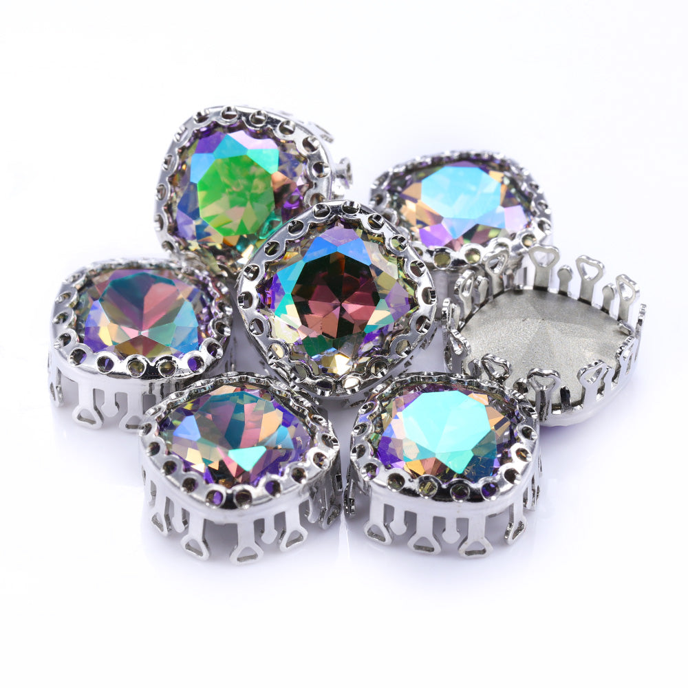 Ghost Light Cushion Square Shape High-Quality Glass Sew-on Nest Hollow Claw Rhinestones WholesaleRhinestone