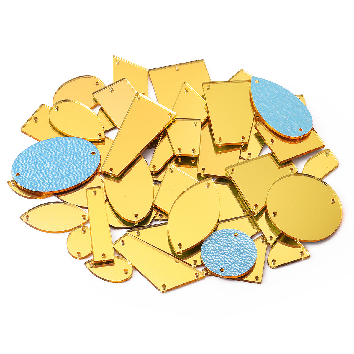 Light Golden Mixed Shapes Acrylic Sew-on Mirror For Dance Costume WholesaleRhinestone Hauptbild
