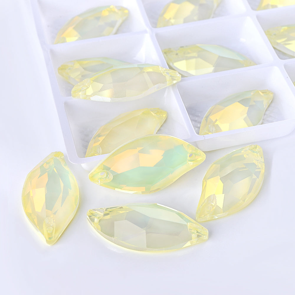 Jonquil AM Diamond Leaf Shape High Quality Glass Sew-on Rhinestones WholesaleRhinestone