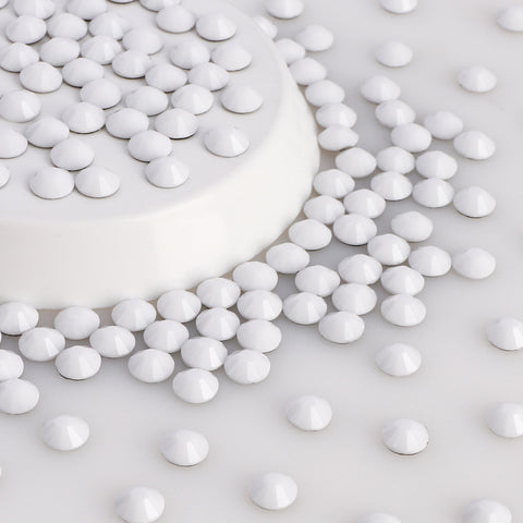 Porcelain White Glass HotFix Rhinestones WholesaleRhinestone Imagen principal del producto