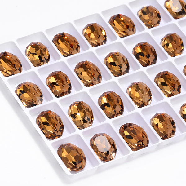 Light Smoked Topaz Oval Shape High Quality Glass Pointed Back Fancy Rhinestones WholesaleRhinestone