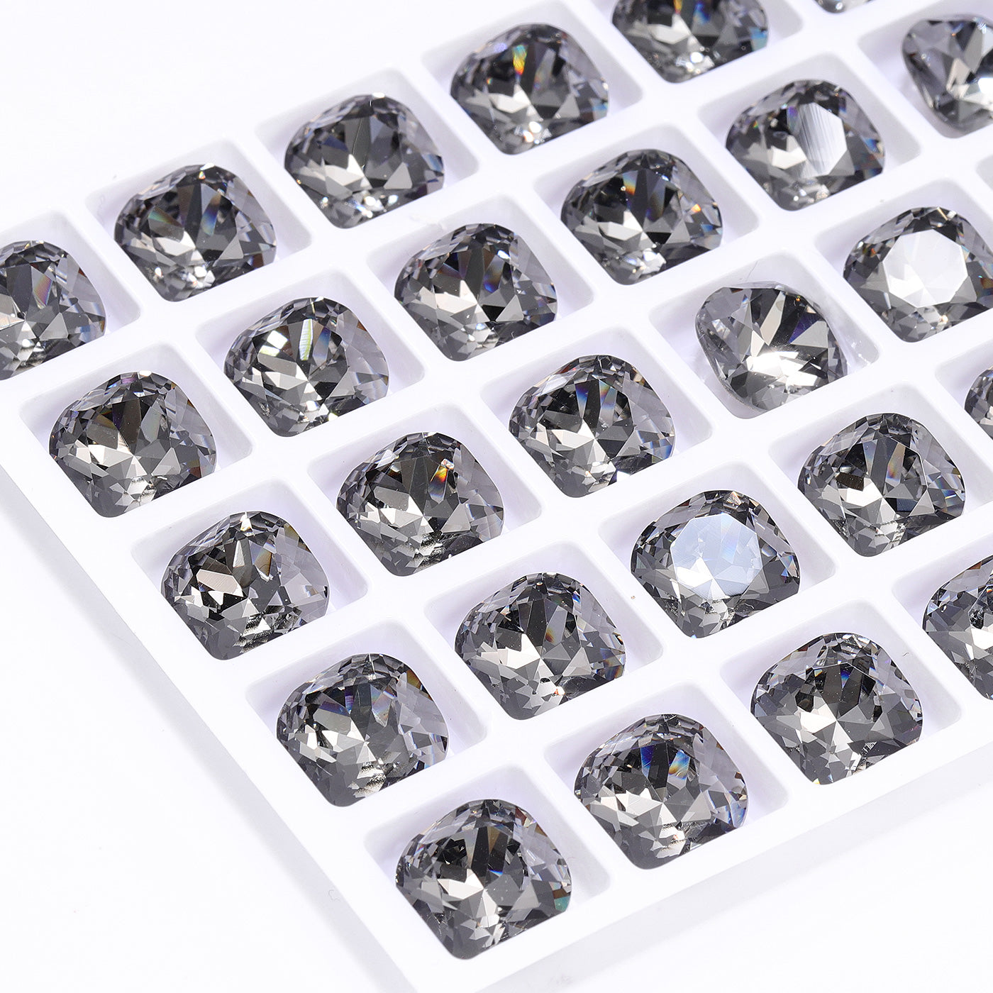 Black Diamond Cushion Square Shape High Quality Glass Pointed Back Fancy Rhinestones Secondary image