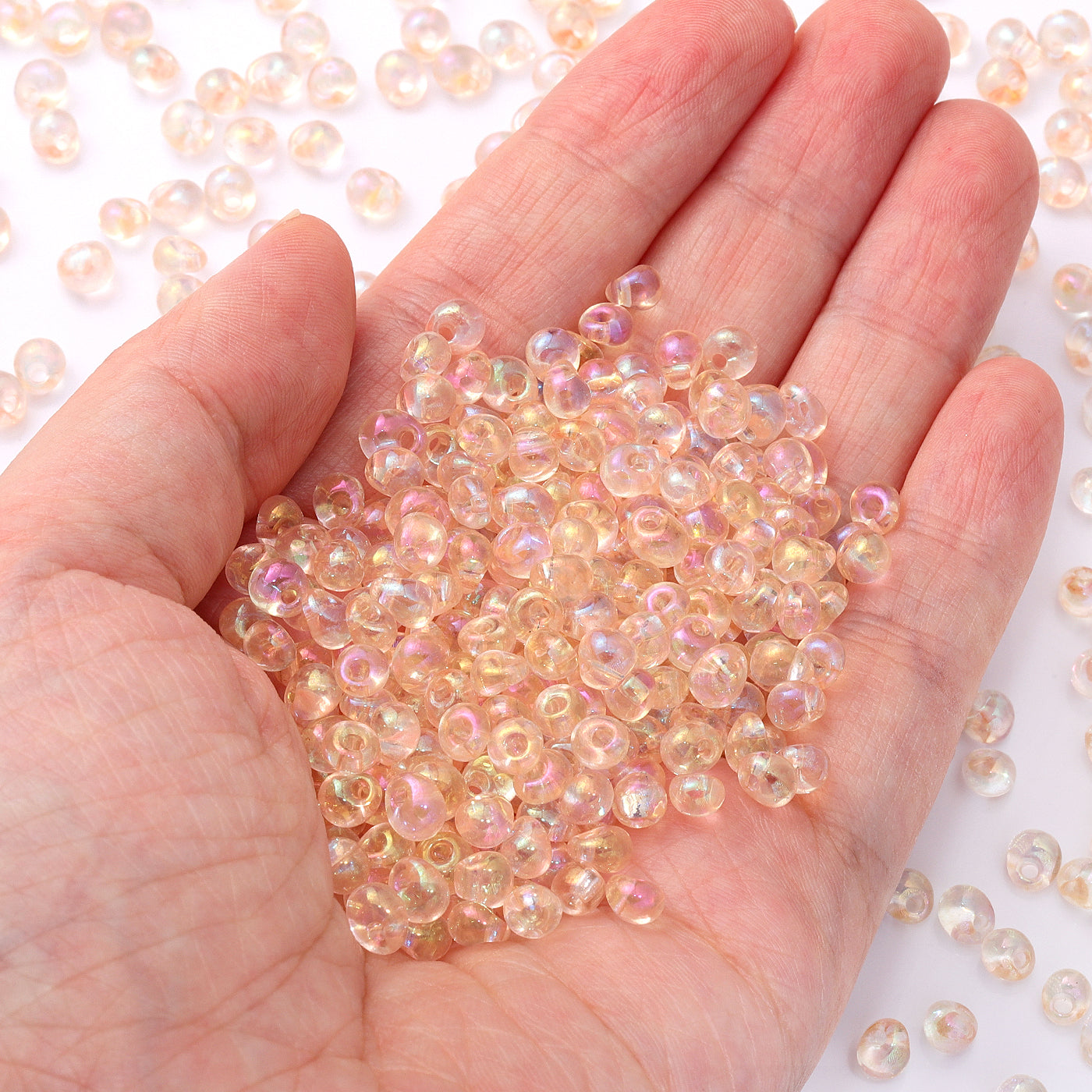 TMAB009 Transparent AB Drop Shape Glass Seed Beads Secondary image