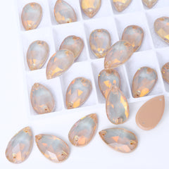 Silk AM Drop Shape High Quality Glass Sew-on Rhinestones