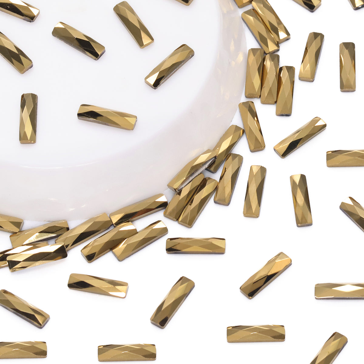 Rectangle Shape Aurum Flat Back Fancy Rhinestones WholesaleRhinestone