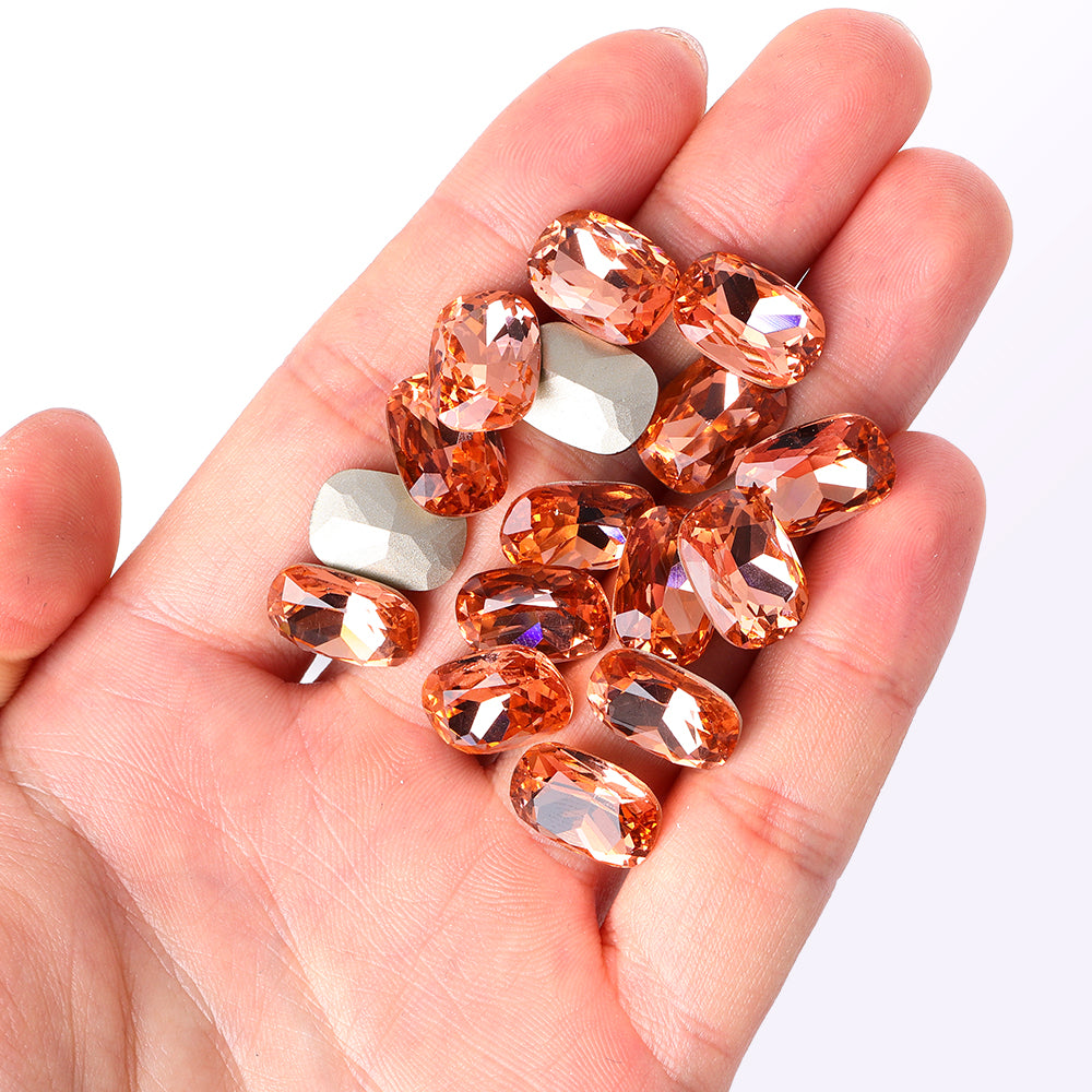 Let ferskenpude Form forme glas af høj kvalitet pegede tilbage fancy rhinestones Sekundært billede