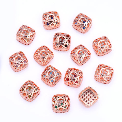 Cushion Square form Rose Gold Plated høykvalitets sy-på legeringsjarmene innlagt kubisk zirkonium Secondary image