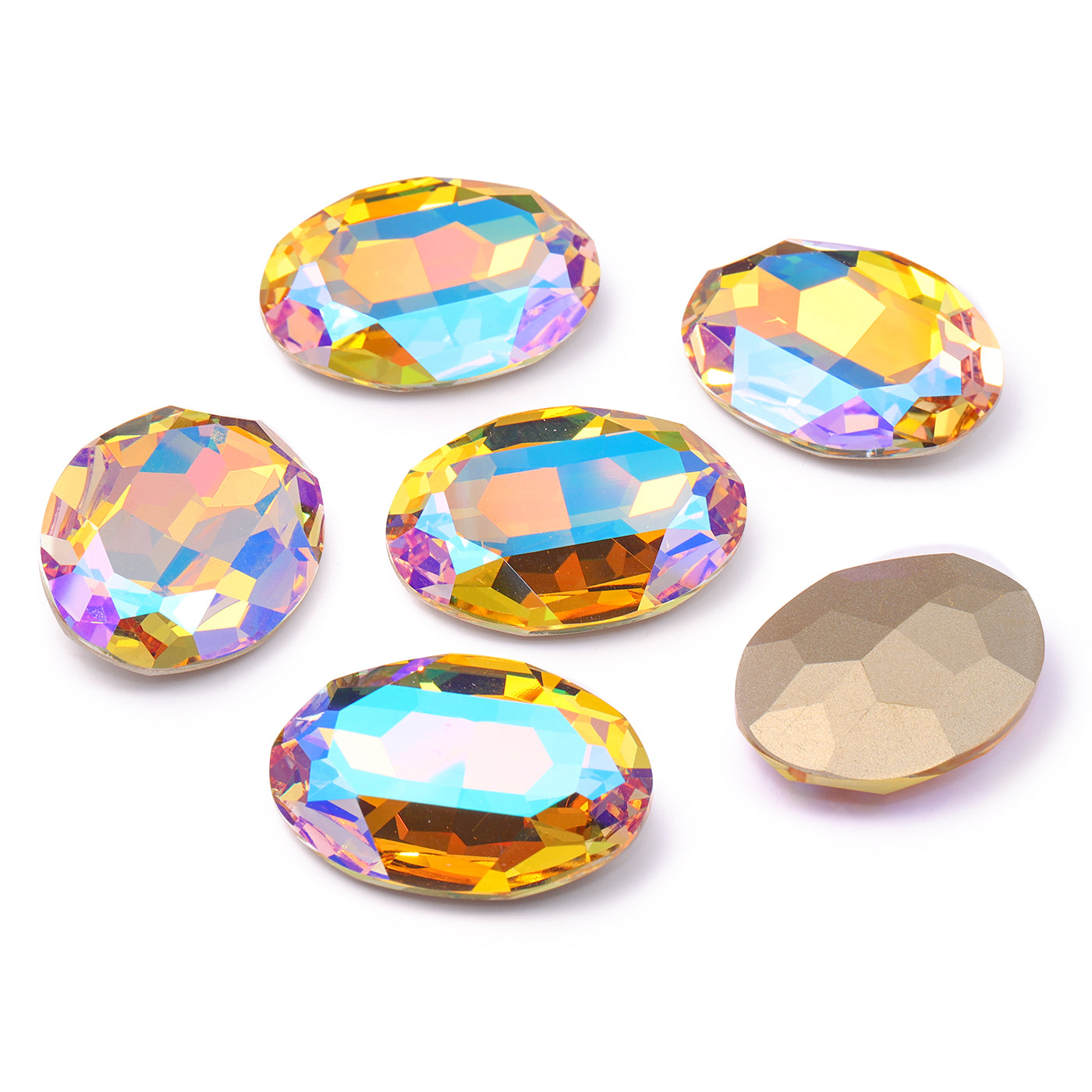 Paradise Shine Big Oval Shape High Quality Glass Pointed Back Fancy Rhinestones WholesaleRhinestone メイン画像