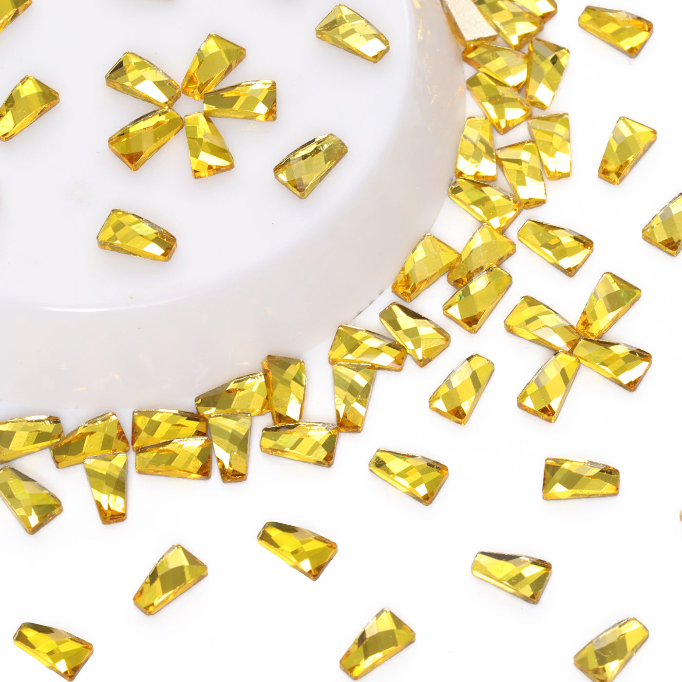 Trapezoid Shape Citrine Flat Back Fancy Rhinestones Secondary image