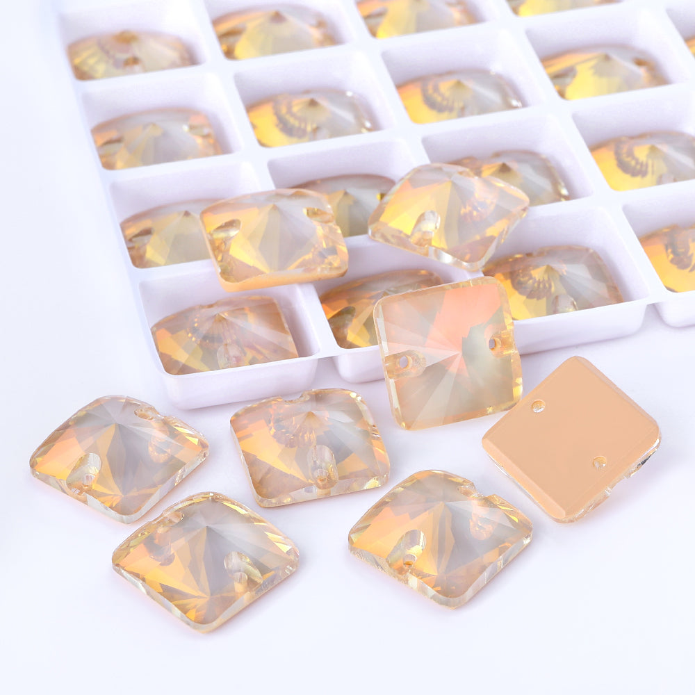 Silk AM Rivoli Square Shape High Quality Glass Sew-on Rhinestones WholesaleRhinestone