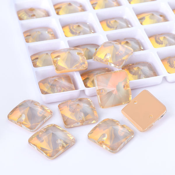 Silk AM Rivoli Square Shape High Quality Glass Sew-on Rhinestones WholesaleRhinestone