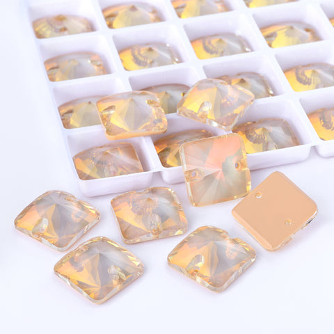 Silk AM Rivoli Square Shape High Quality Glass Sew-on Rhinestones