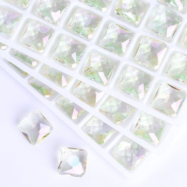 Luminous Green Princess Cut High Quality Glass Rhinestone Pendant WholesaleRhinestone