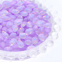 Light Purple AM Drop Shape Glass Pointed Back Fancy Rhinestones