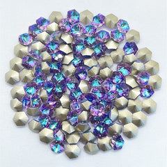 Vitrail Light Hexagon kaleidoscope Shape Glass Pointed Back Fancy Rhinestones