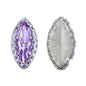 Violet Navette Shape High-Quality Glass Sew-on Nest Hollow Claw Rhinestones WholesaleRhinestone