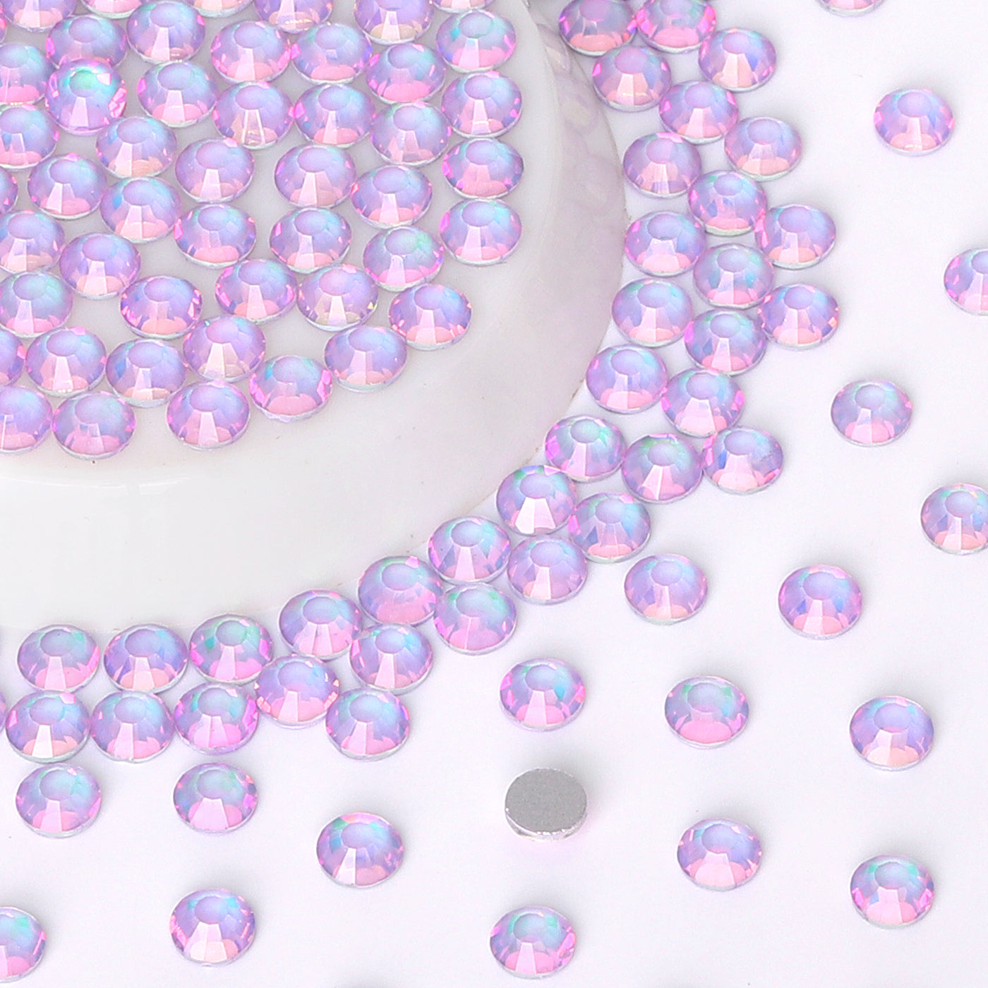 Crystal White Opal Glass FlatBack Rhinestones Silver Back WholesaleRhinestone