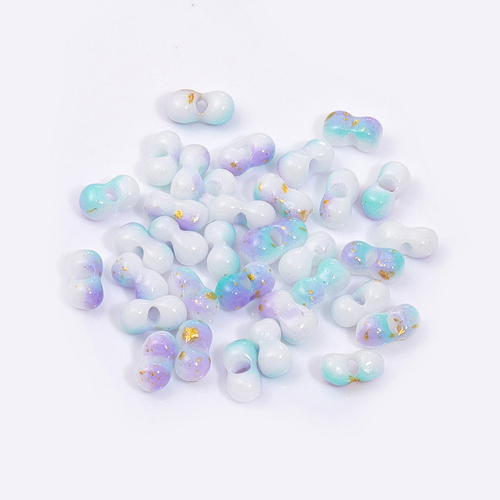 RNB007 Rainbow Effect Peanut Beads Shape Glass Seed Beads WholesaleRhinestone