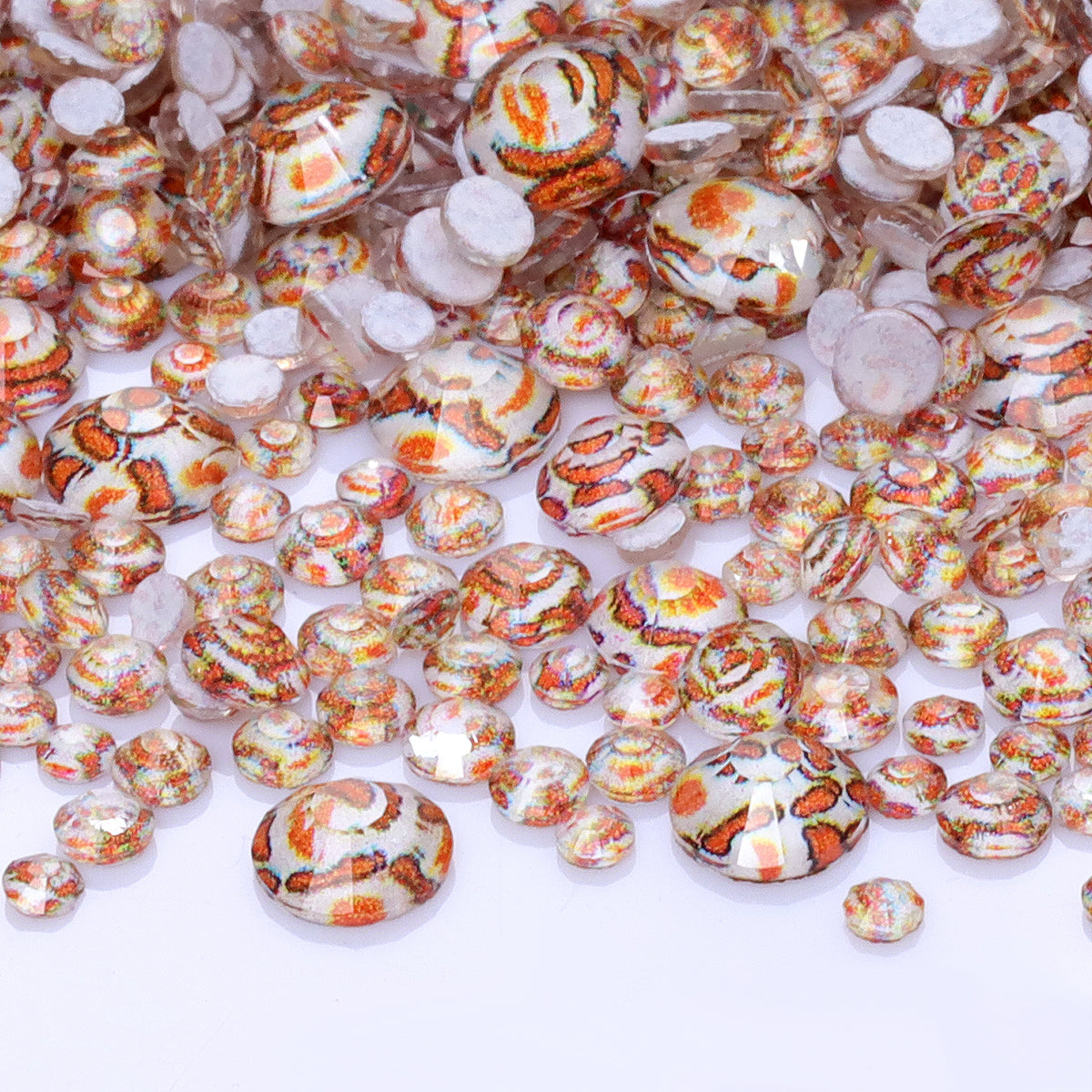 Mixed Sizes Crystal Leopard Grain Glass Flat Back Rhinestones For Nail Art WholesaleRhinestone