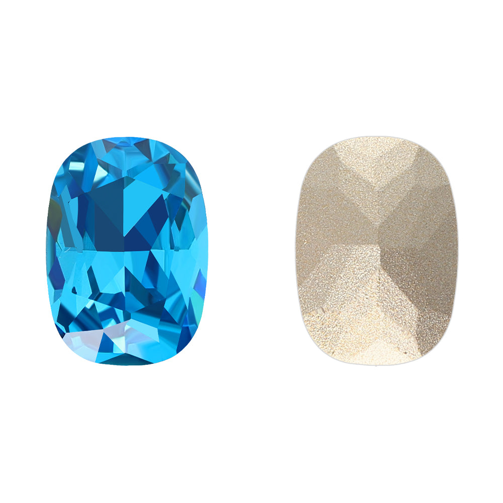 Aquamarine Cushion Shape High Quality Glass Pointed Back Fancy Rhinestones