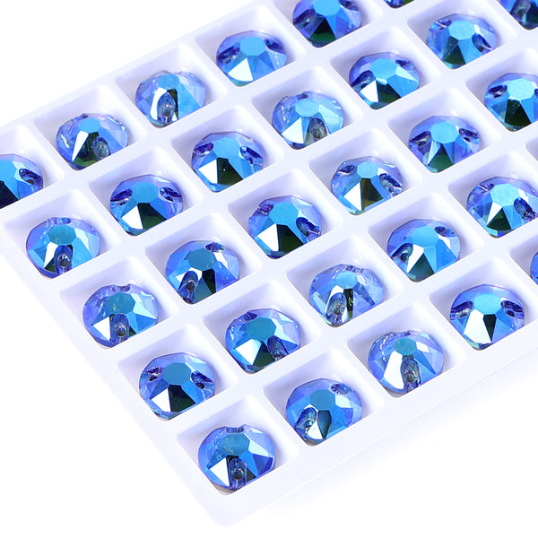 Light Sapphire Shimmer XIRIUS Round Shape High Quality Glass Sew-on Rhinestones WholesaleRhinestone