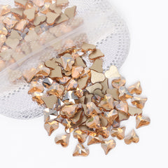 Heart Shape Golden Shadow Glass Flat Back Fancy Rhinestones