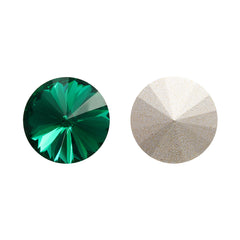 Emerald Rivoli Shape High Quality Glass Pointed Back Fancy Rhinestones