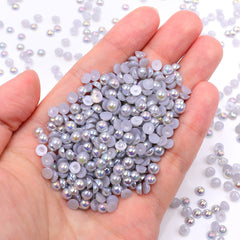 Light Silver Gray AB Resin Flat Back Pearls Multi Sizes WholesaleRhinestone