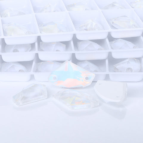 Crystal AM Galactic Shape High Quality Glass Sew-on Rhinestones