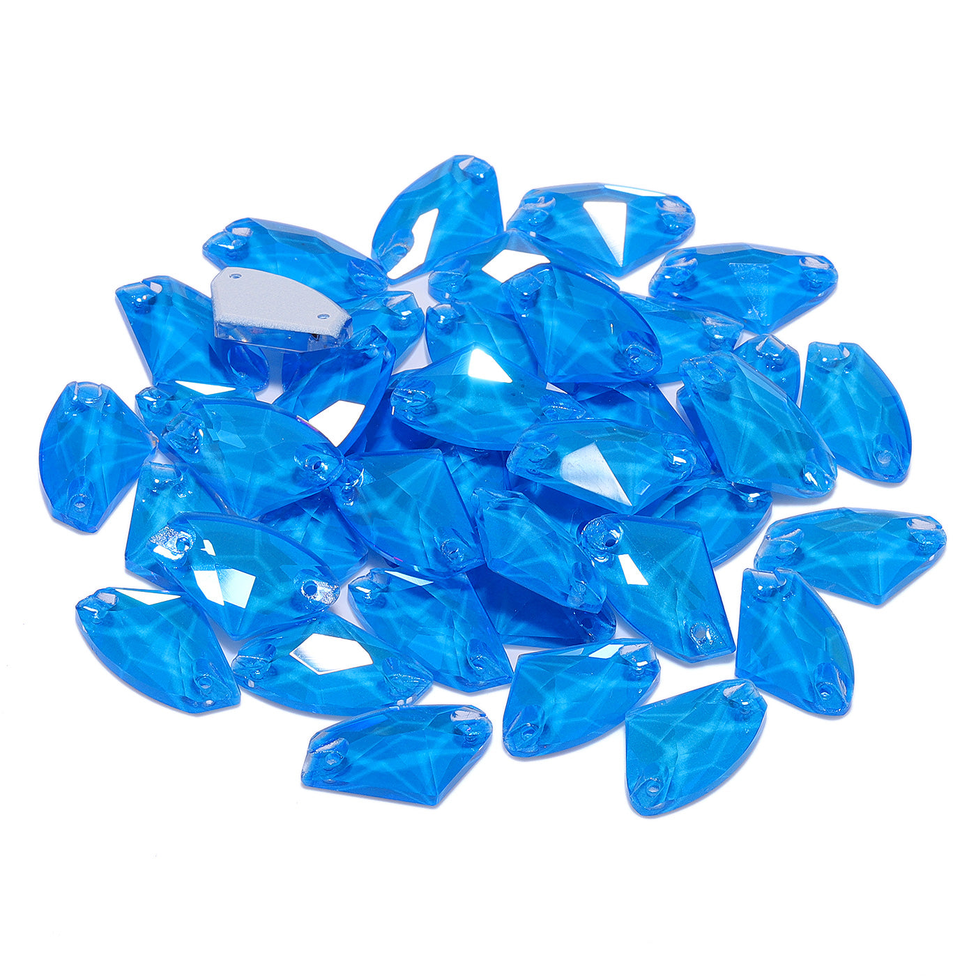 Electric Neon Blue Galactic Shape High Quality Glass Sew-on Rhinestones Secondary image
