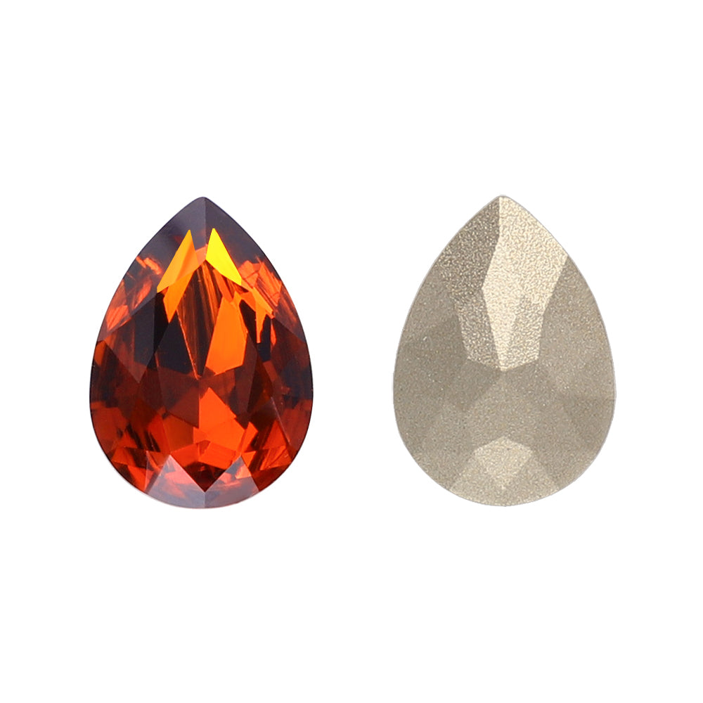 Tangerine Pear Shape High Quality Glass Pointed Back Fancy Rhinestones WholesaleRhinestone 메인 이미지