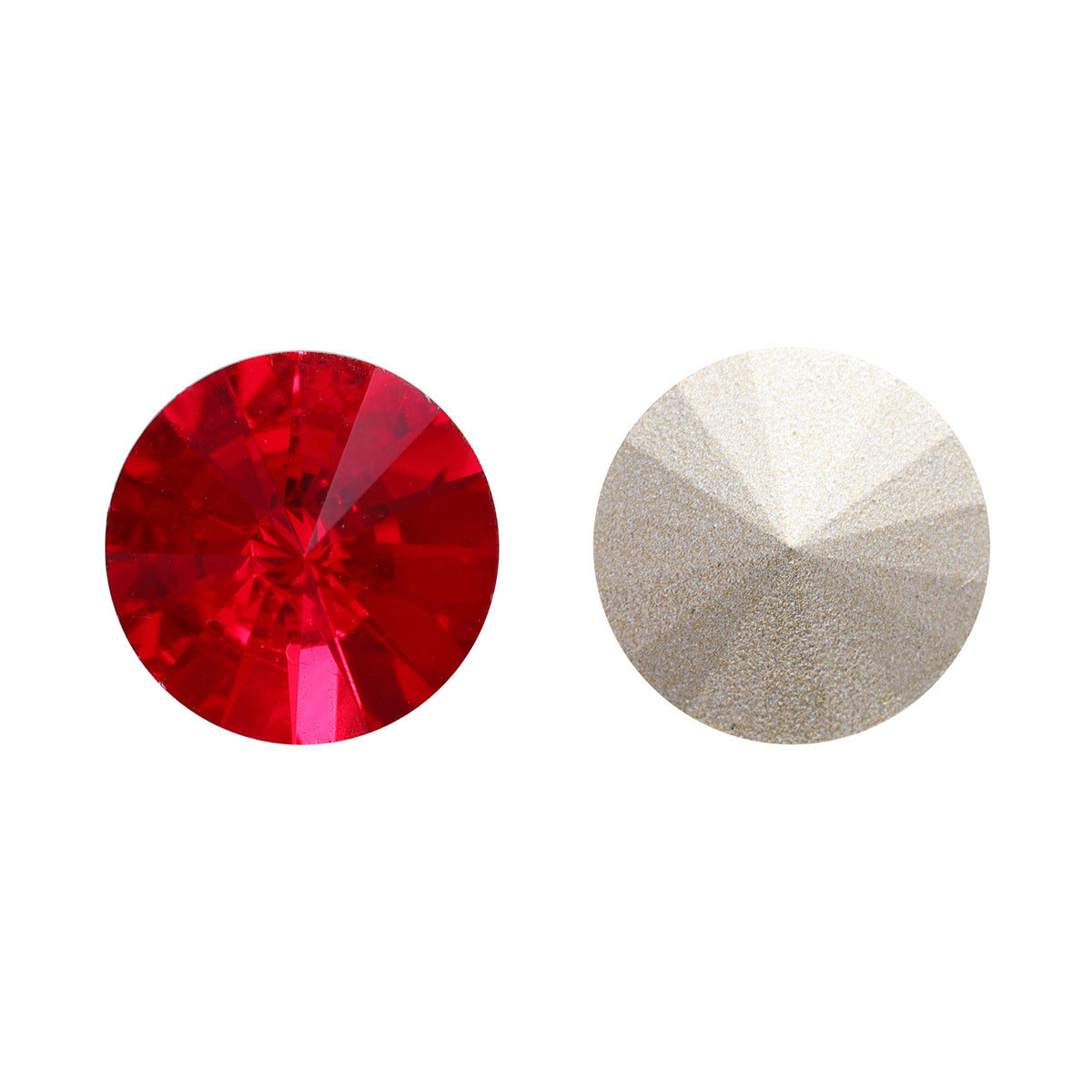 Light Siam Rivoli Shape High Quality Glass Pointed Back Fancy Rhinestones WholesaleRhinestone Imagen principal del producto