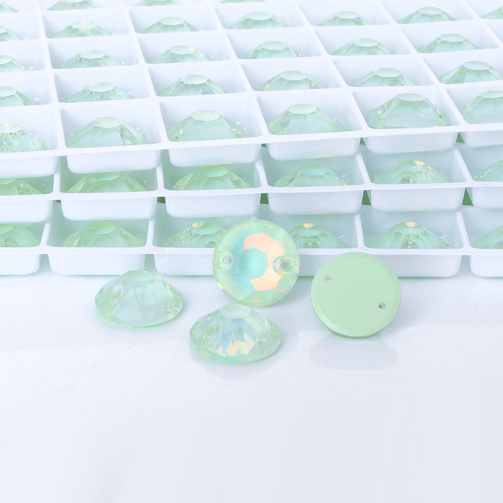 Light Azore AM XIRIUS Round Shape High Quality Glass Sew-on Rhinestones WholesaleRhinestone