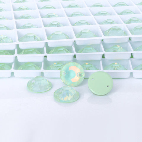 Light Azore AM XIRIUS Round Shape High Quality Glass Sew-on Rhinestones