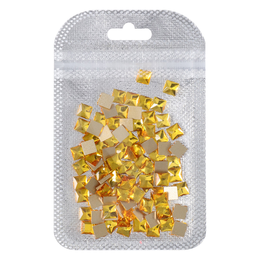 Square Shape Citrine Flat Back Fancy Rhinestones WholesaleRhinestone