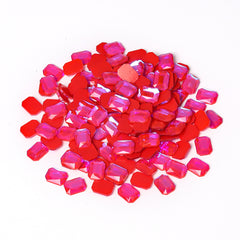 Octagon Shape Mocha Red Flat Back Fancy Rhinestones
