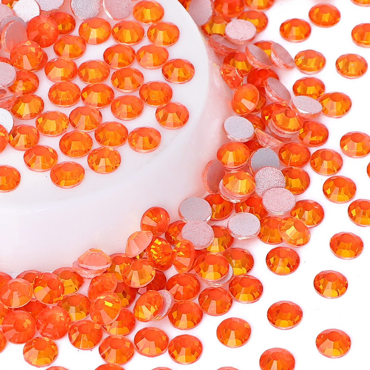 Parpadeante de vidrio naranja brillante rehinestones plateado de plata Imagen secundaria del producto