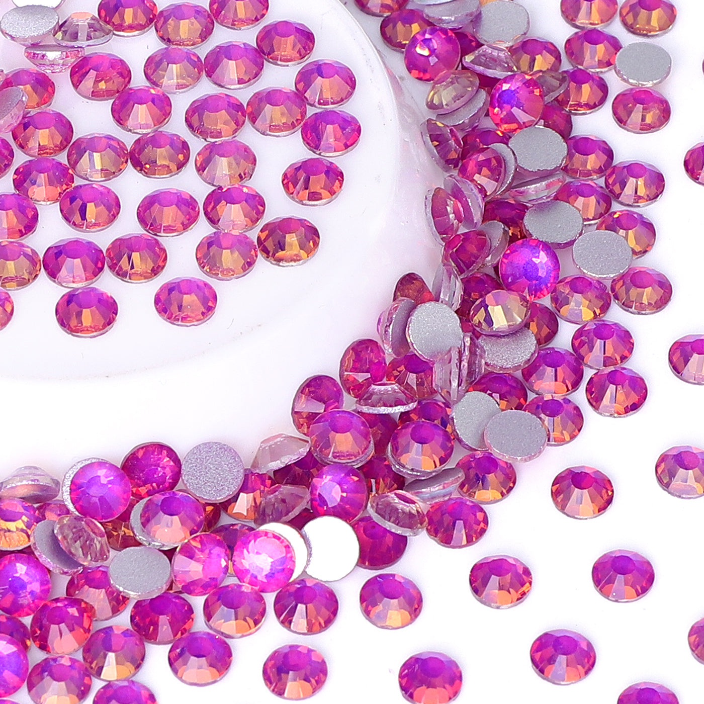 Hingestones à plat en verre violet clignotant dos en argent Image secondaire du produit
