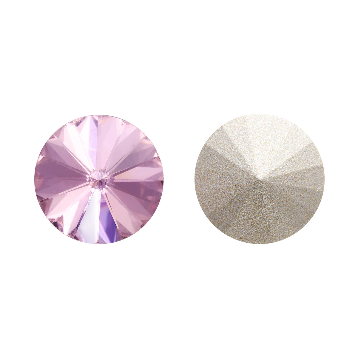 Light Rose Rivoli Shape High Quality Glass Pointed Back Fancy Rhinestones