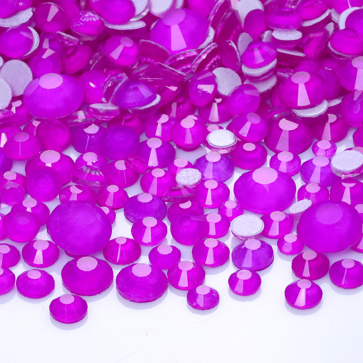 Mixed Sizes Neon Purple Glass Flat Back Rhinestones For Nail Art WholesaleRhinestone