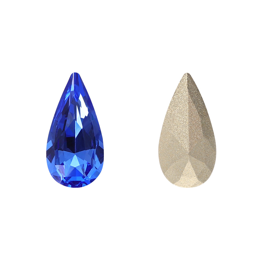 Light Sapphire Teardrop Shape High Quality Glass Pointed Back Fancy Rhinestones WholesaleRhinestone Main image