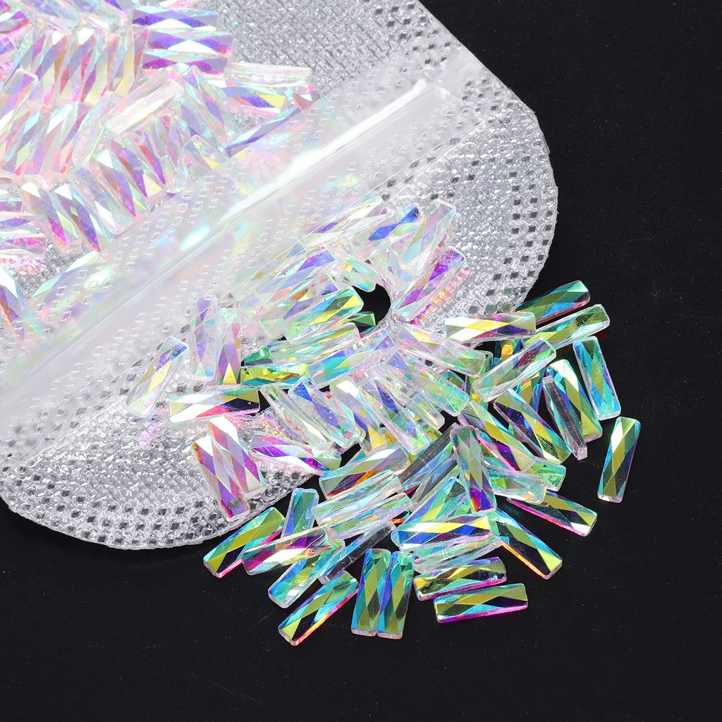 Rectangle Shape Crystal AB Unfoiled Flat Back Fancy Rhinestones WholesaleRhinestone