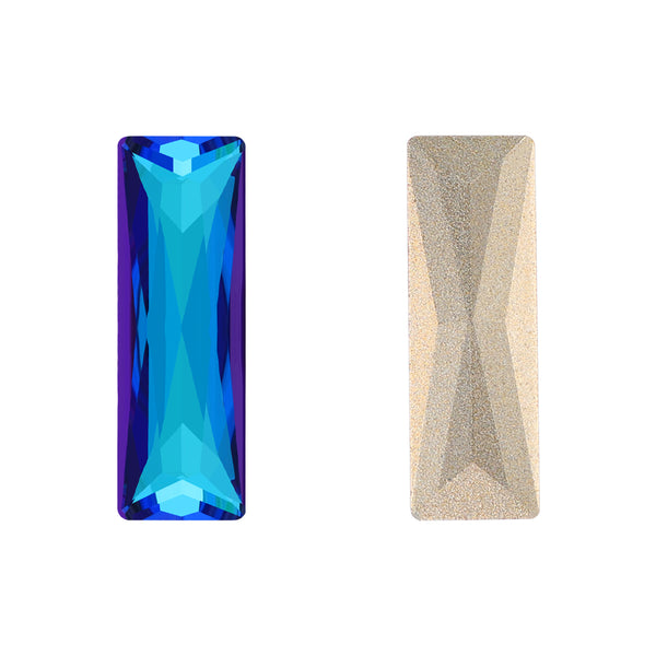 Bermuda Blue Princess Baguette Shape High Quality Glass Pointed Back Fancy Rhinestones WholesaleRhinestone