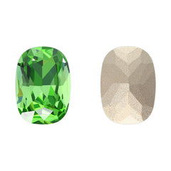 Peridot Cushion Shape High Quality Glass Pointed Back Fancy Rhinestones