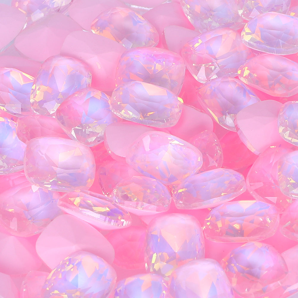 Light Pink AM Pillow Shape Glass Pointed Back Fancy Rhinestones WholesaleRhinestone Main image