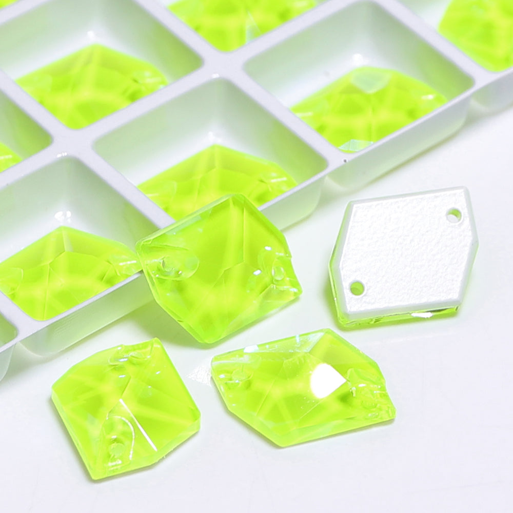 Electric Neon Jonquil Cosmic Shape High Quality Glass Sew-on Rhinestones Secondary image