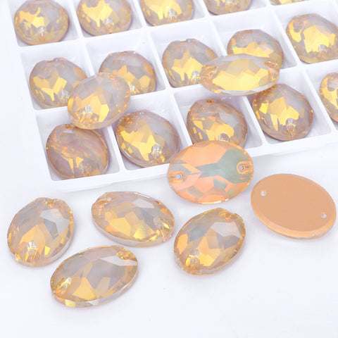 Silk AM Oval Shape High Quality Glass Sew-on Rhinestones