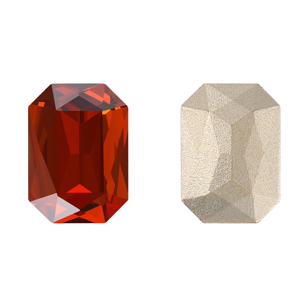 Tangerine Thin Octagon Shape High Quality Glass Pointed Back Fancy Rhinestones WholesaleRhinestone Main image